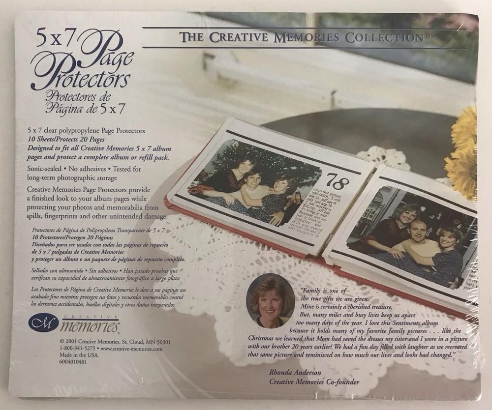 Creative Memories 5x7 Scrapbook Page Protectors 10 Sheets 20 Pages New