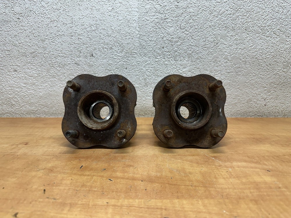 89-94 Nissan 240SX S13 OEM 4 Lug Rear Wheel Hubs Pair - Left & Right