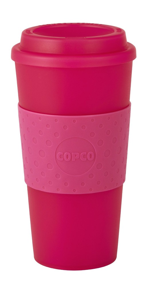 Acadia Double Wall Insulated Travel Mug with Non-Slip Sleeve, Translucent Pink-image