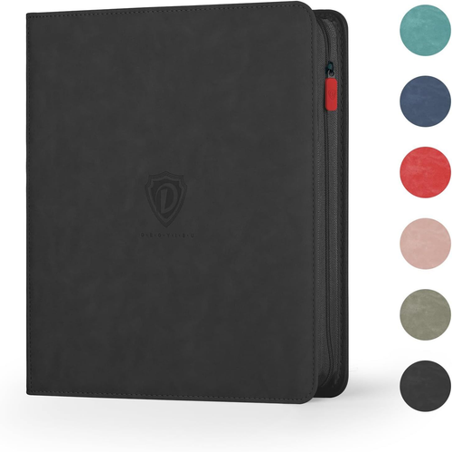 Trading Card Binder with Zip,12 Pockets Binder,720 12 Pockets, Black