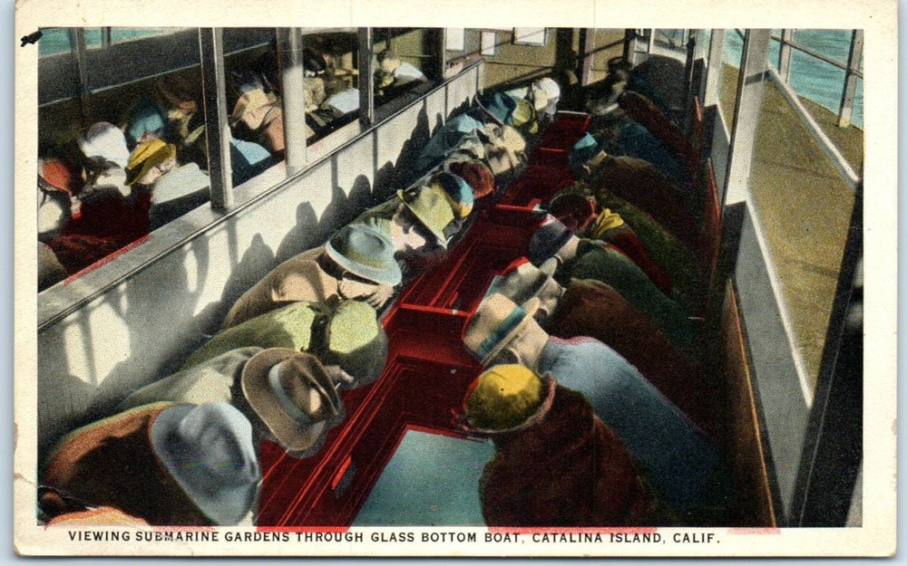 Postcard Viewing Submarine Gardens Through Glass Bottom Boat Catalina Island CA
