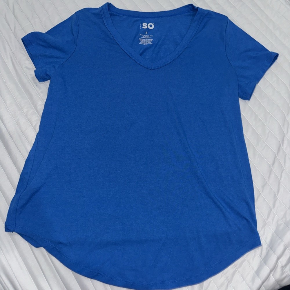 SO Goods For Life - Size S V-Neck Short Sleeve T-shirt - Blue