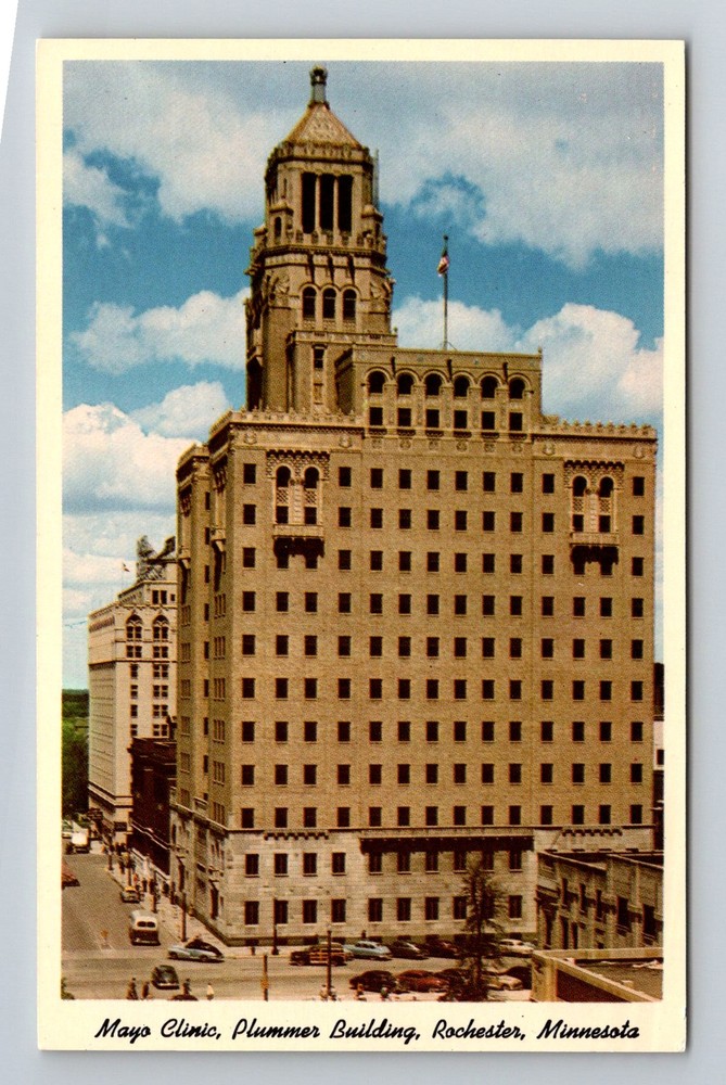 Rochester, MN-Minnesota, Mayo Clinic Plummer Building Tower Vintage Postcard