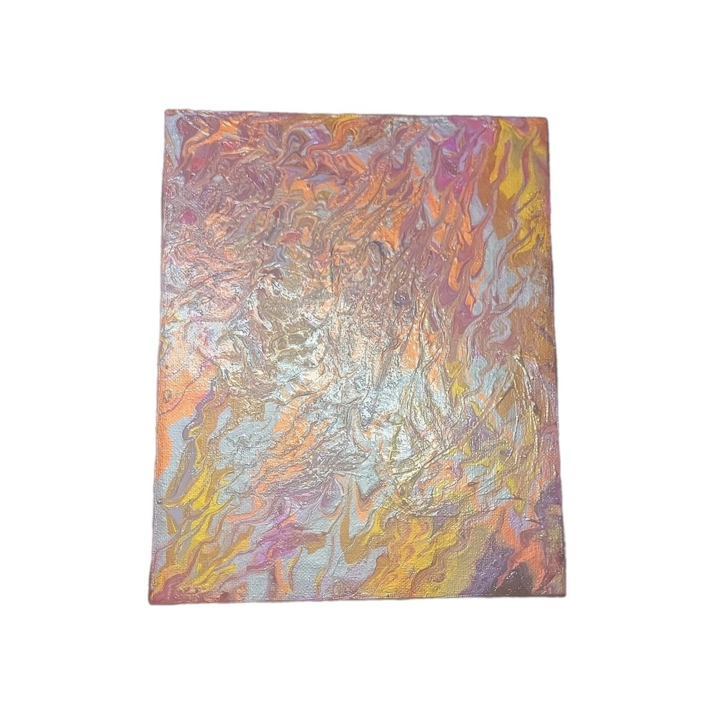 Original Abstract Acrylic Painting on Canvas Handmade Small Multicolor Art