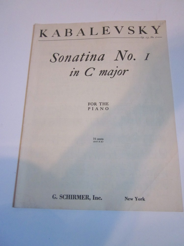 Kabalevsky Sonatina No 1 in C Major for the Piano Sheet Music