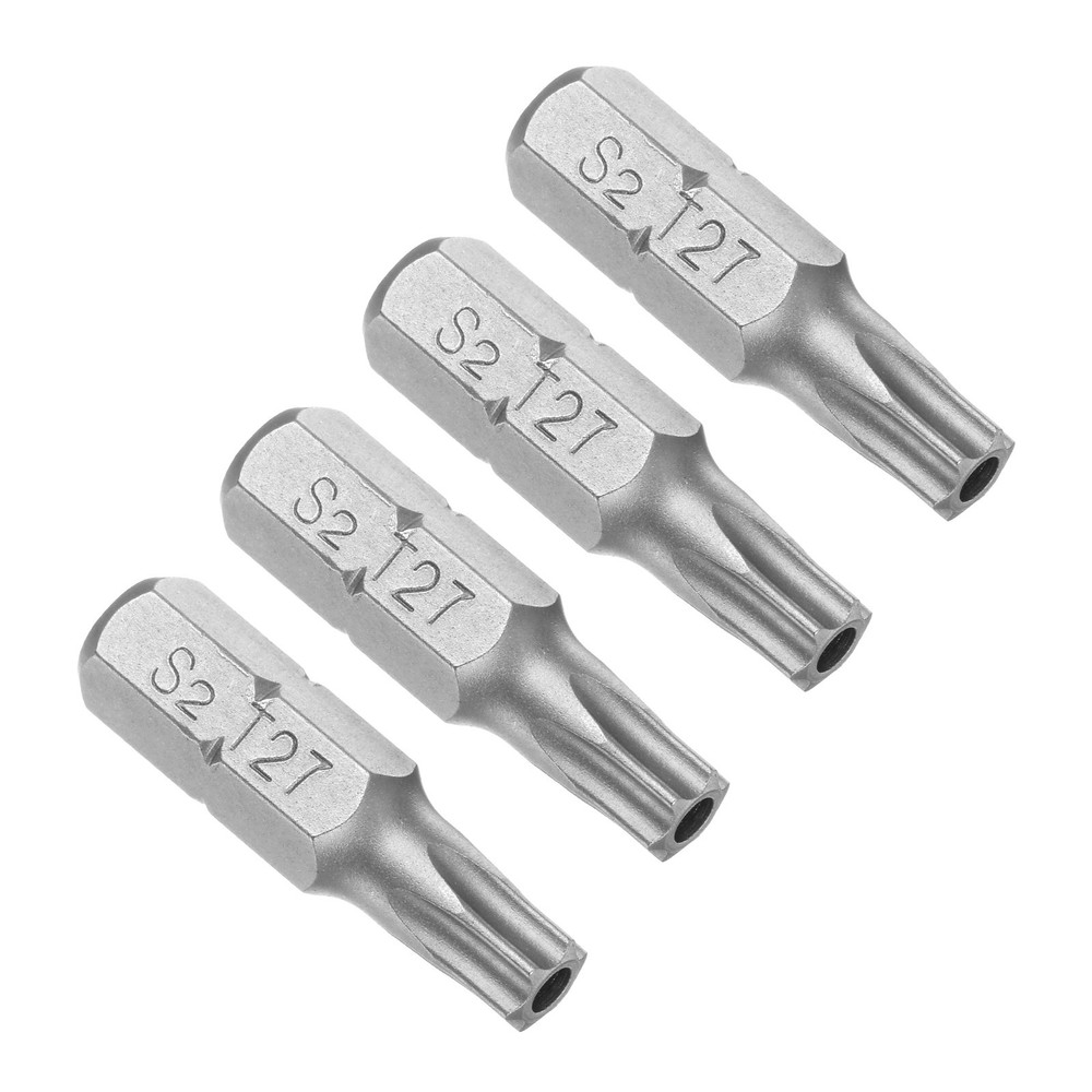 4pcs T27 Torx Screwdriver Bits 1/4 Hex Shank 25mm Magnetic