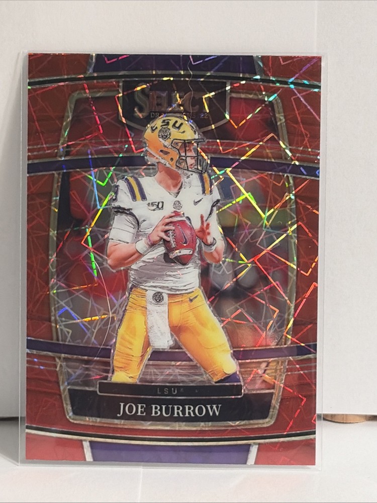 2022 Panini Select Draft Picks - Concourse Joe Burrow #45 Red Lazer Prizm