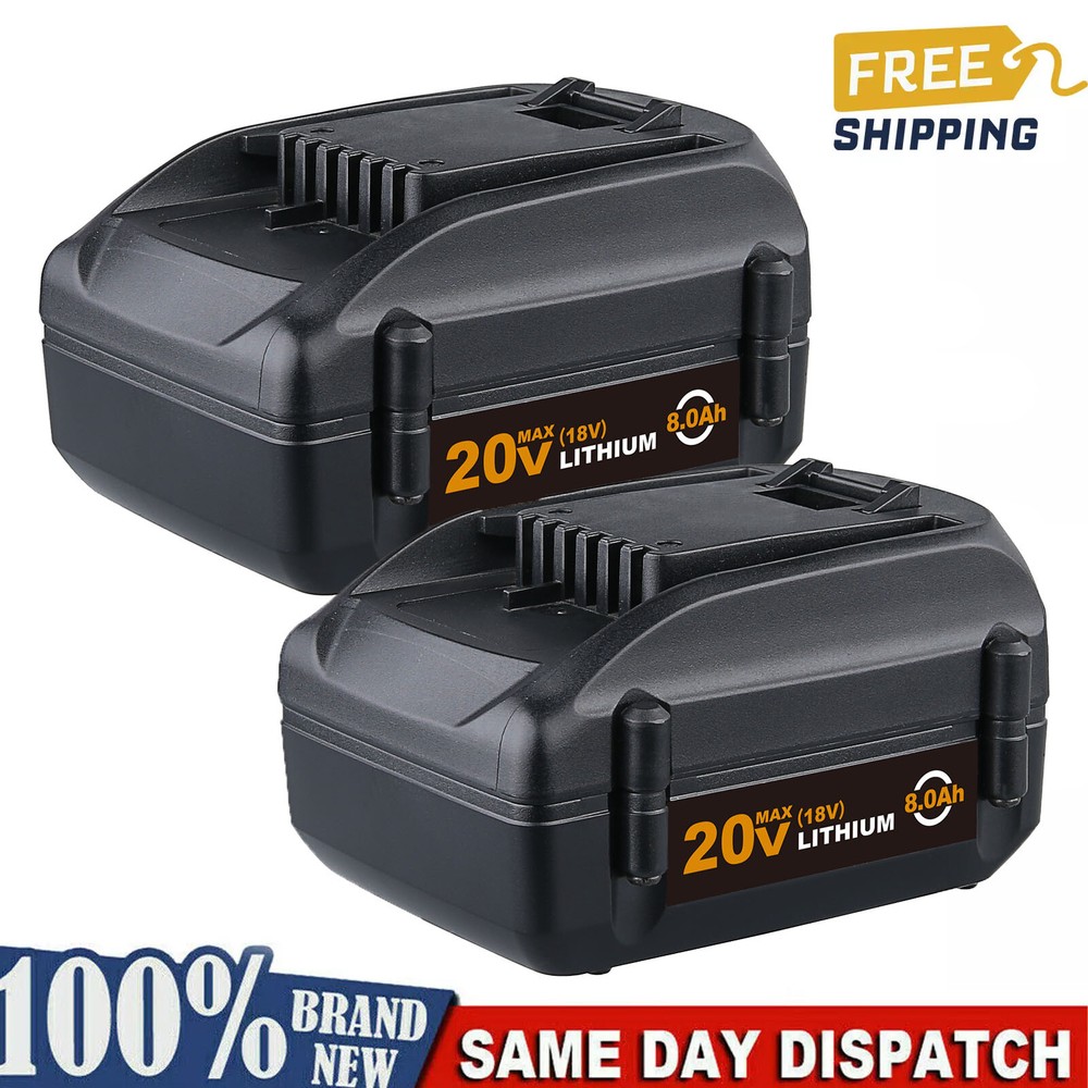 2X WA3525 WA3578 Battery for WORX 20V Max 8.0AH Lithium Tools WA3520 WA3575