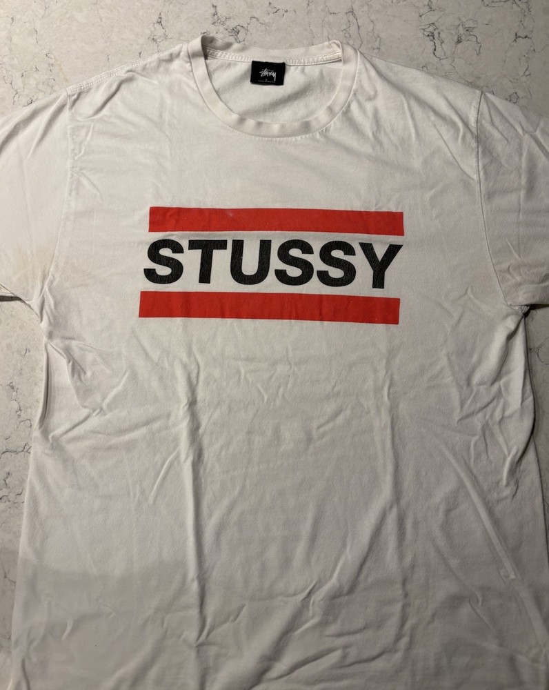 Stussy Men's Oversized T-Shirt Size L 080 White Shirt