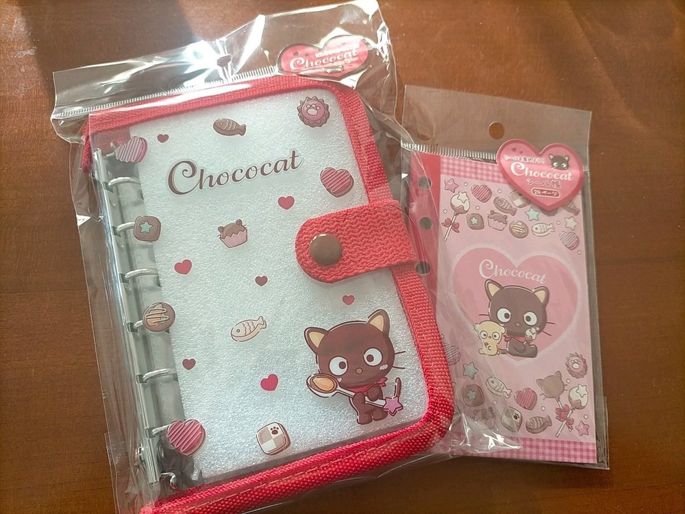 Sanrio Chococat Mini binder & sticker  book brown cat from Japan NEW F/S