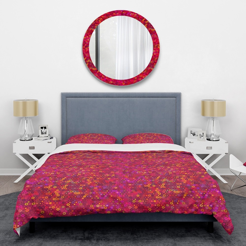 Designart Retro Circular Mid-Century Modern Duvet Cover Set III