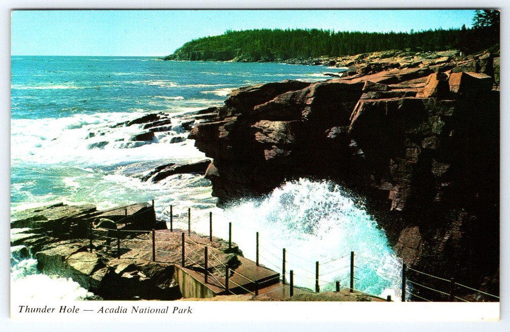 Thunder Hole Ocean Drive Acadia National Park Bar Harbor  Maine Postcard-image