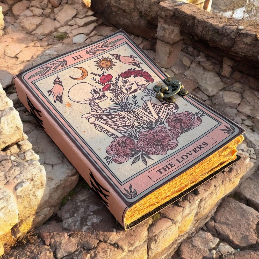 Gothic Lovers Tarot Spiral Notebook with Skull Design  