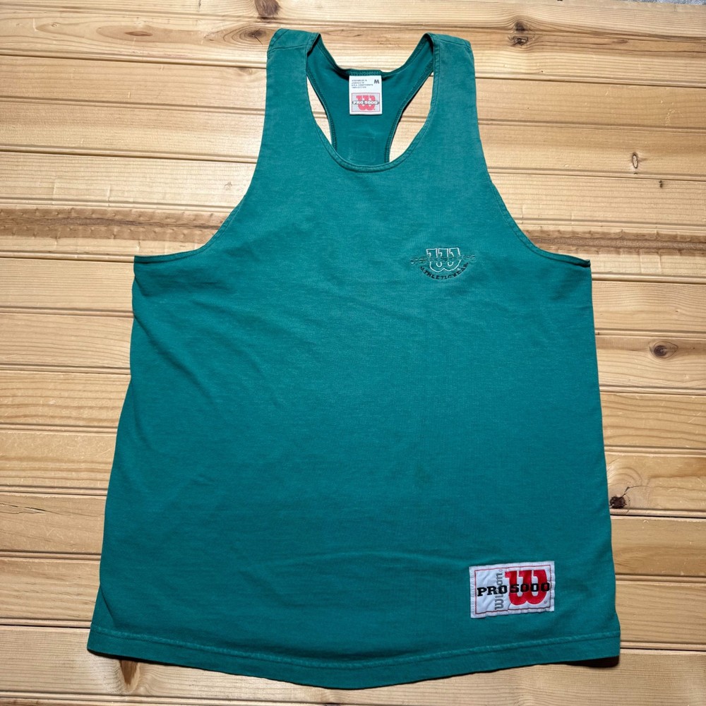 Vintage 90s Wilson Pro 5000 Athleticwear Embroidered Racerback Tank Top - Medium
