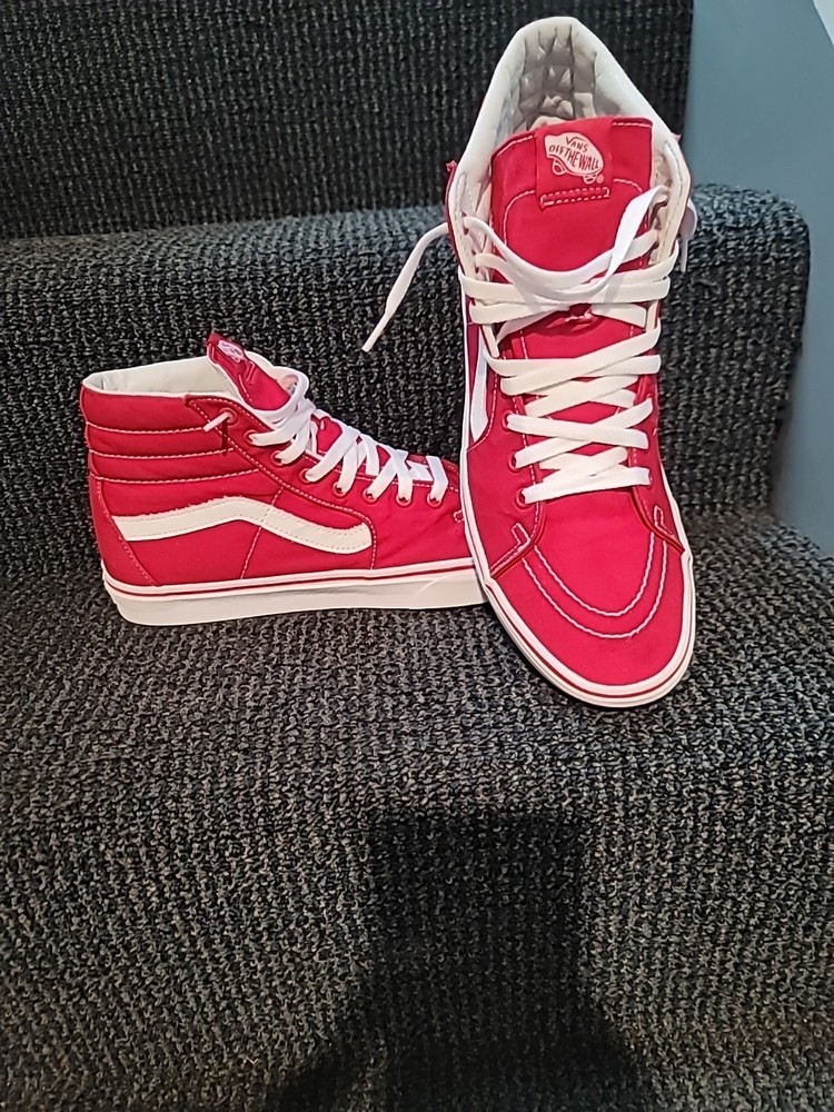 VANS Sk8-Hi Formula One High Top Sneaker Shoes Men Red Canvas Size US 11.5 New