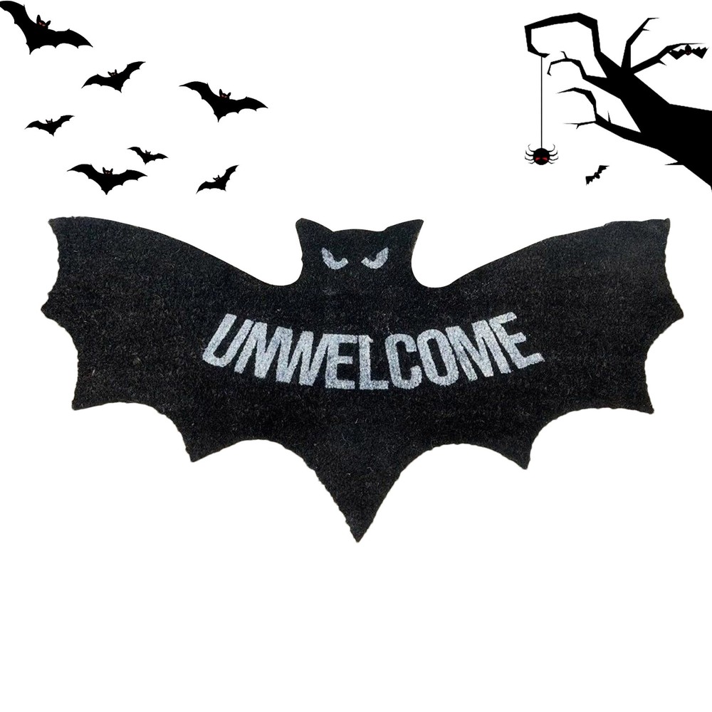 Bat Shaped Rug 80x40cm Unwelcome Gothic Room Carpet Halloween Festival