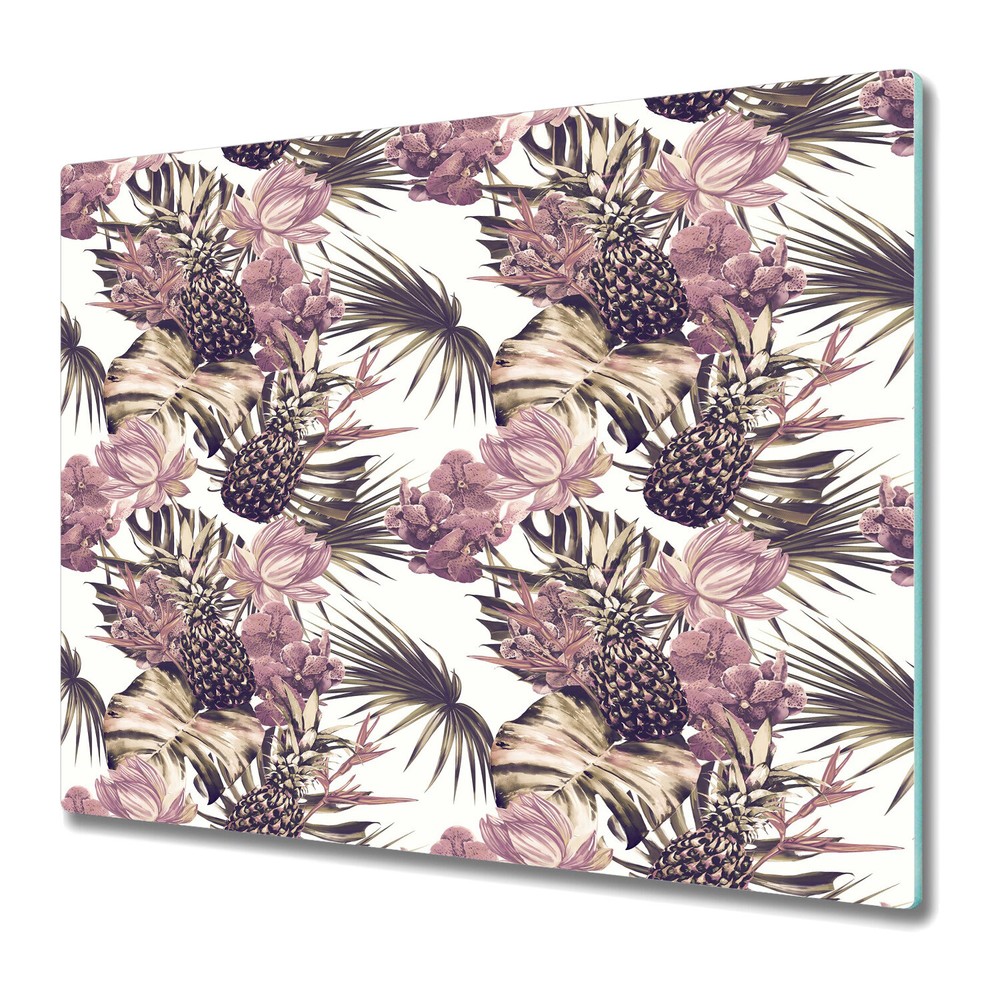 Serving Chopping Board Glass Cover Tropical | Exotic Abstraction | 60x52