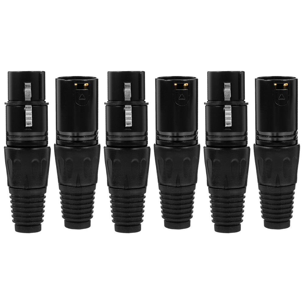 6 Pcs Mic Female Plug Cable Xlr Connector Microphones