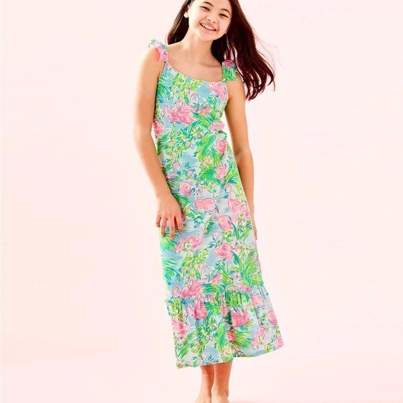 Lilly Pulitzer Odette Midi Dress Multi Floridita Girls Small