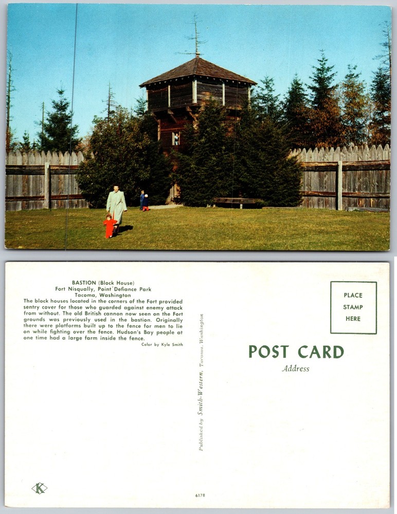 Bastion Block House Fort Nisqually Point Defiance Park Tacoma Postcard