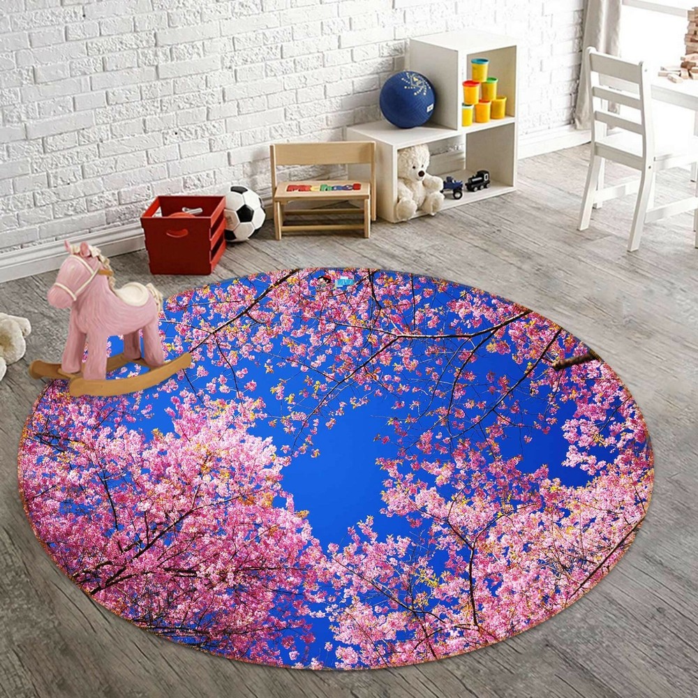 3D Pink Branches Sky NAO3827 Game Rug Mat Elegant Photo Carpet Mat Fay