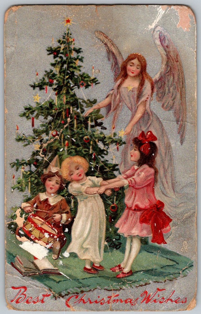 Antique Postcard Raphael Tuck Christmas Angel 1910s
