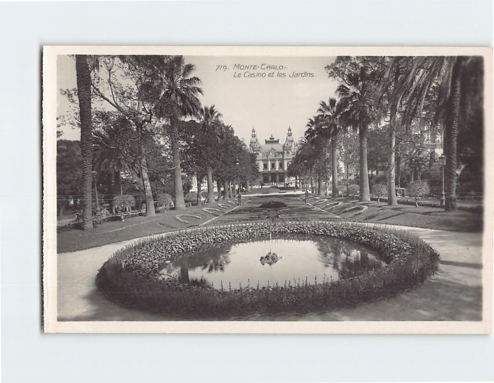 Postcard Le Casino et les Jardins Monte Carlo Monaco Monaco