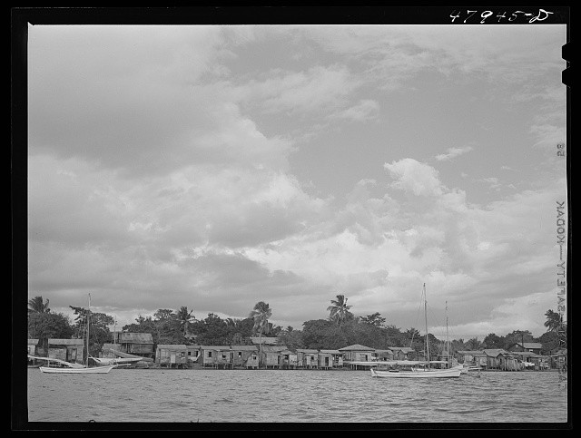 Photo:South Pacific Village Harbor Boats 1930s Waterfront Shoreline