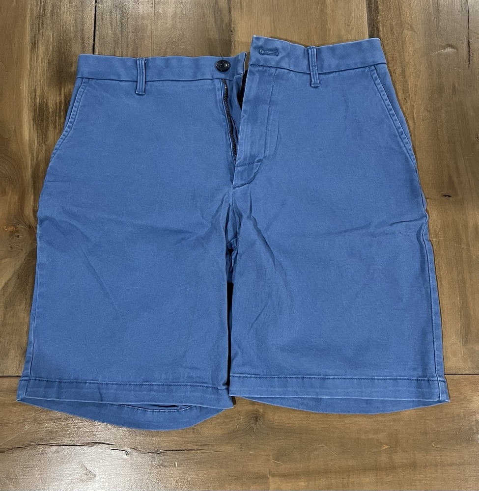 Izod Saltwater Men’s Stretch Flat Front Chino Shorts, Size 30 w/ 9” Inseam, Blue