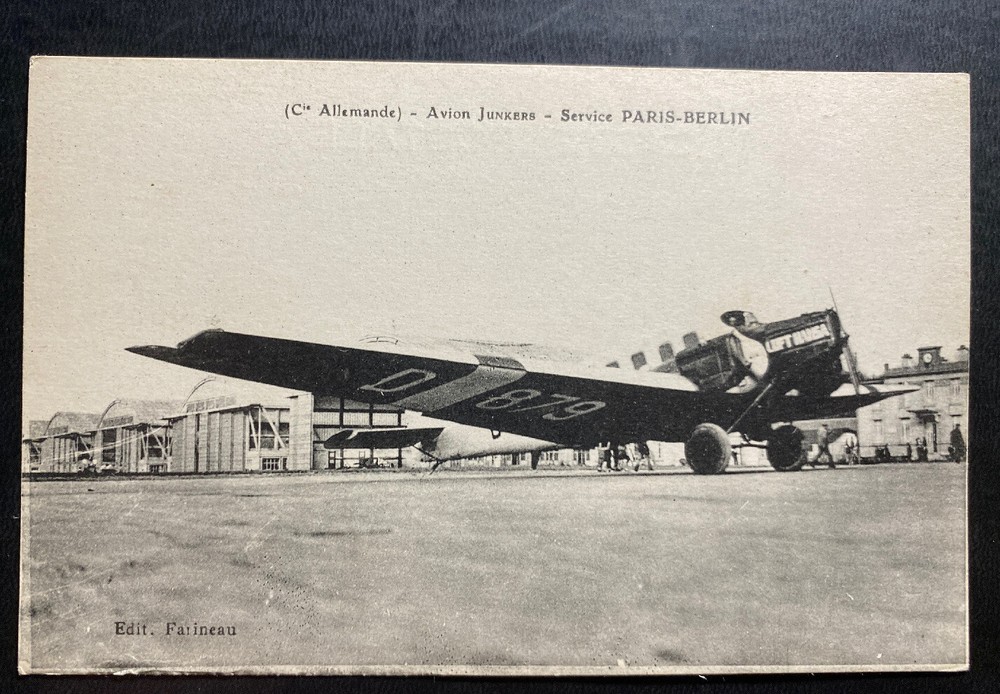 Mint France Real Picture Postcard Early Aviation Junkers Airplane Parir Berlin