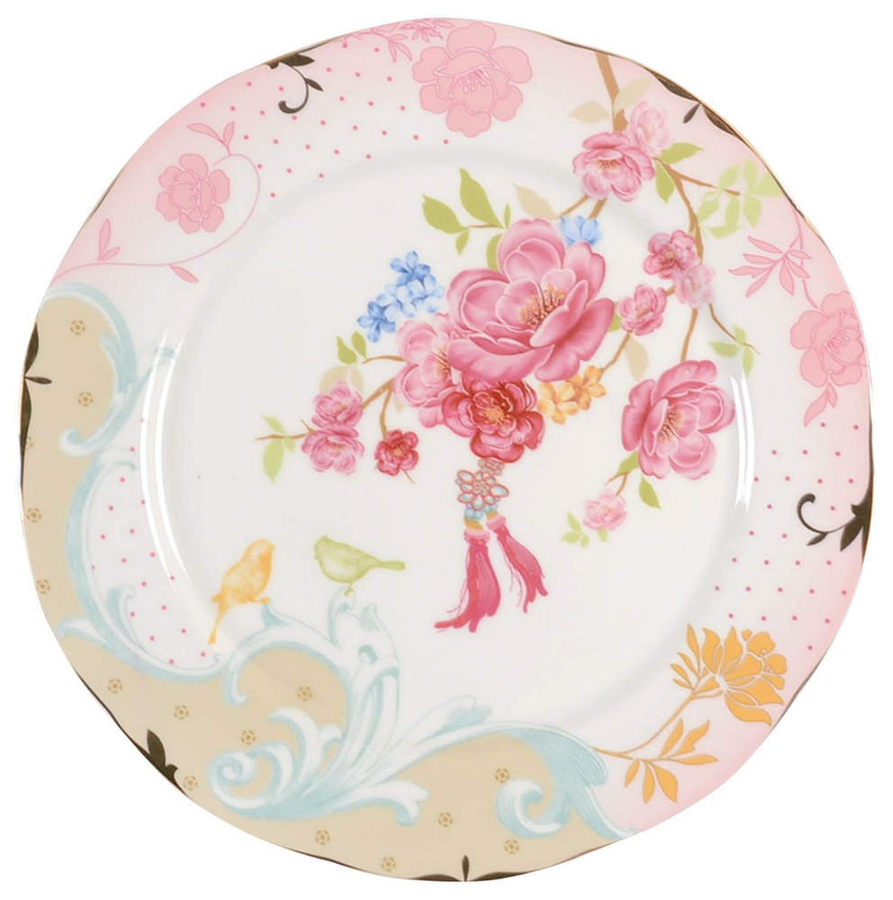 Grace's Teaware Pink Rose Dots Salad Plate 11627047
