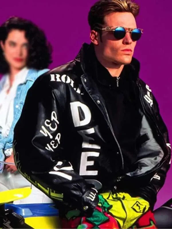 Vanilla Ice Cool As Ice Black Leather Jacket Costume