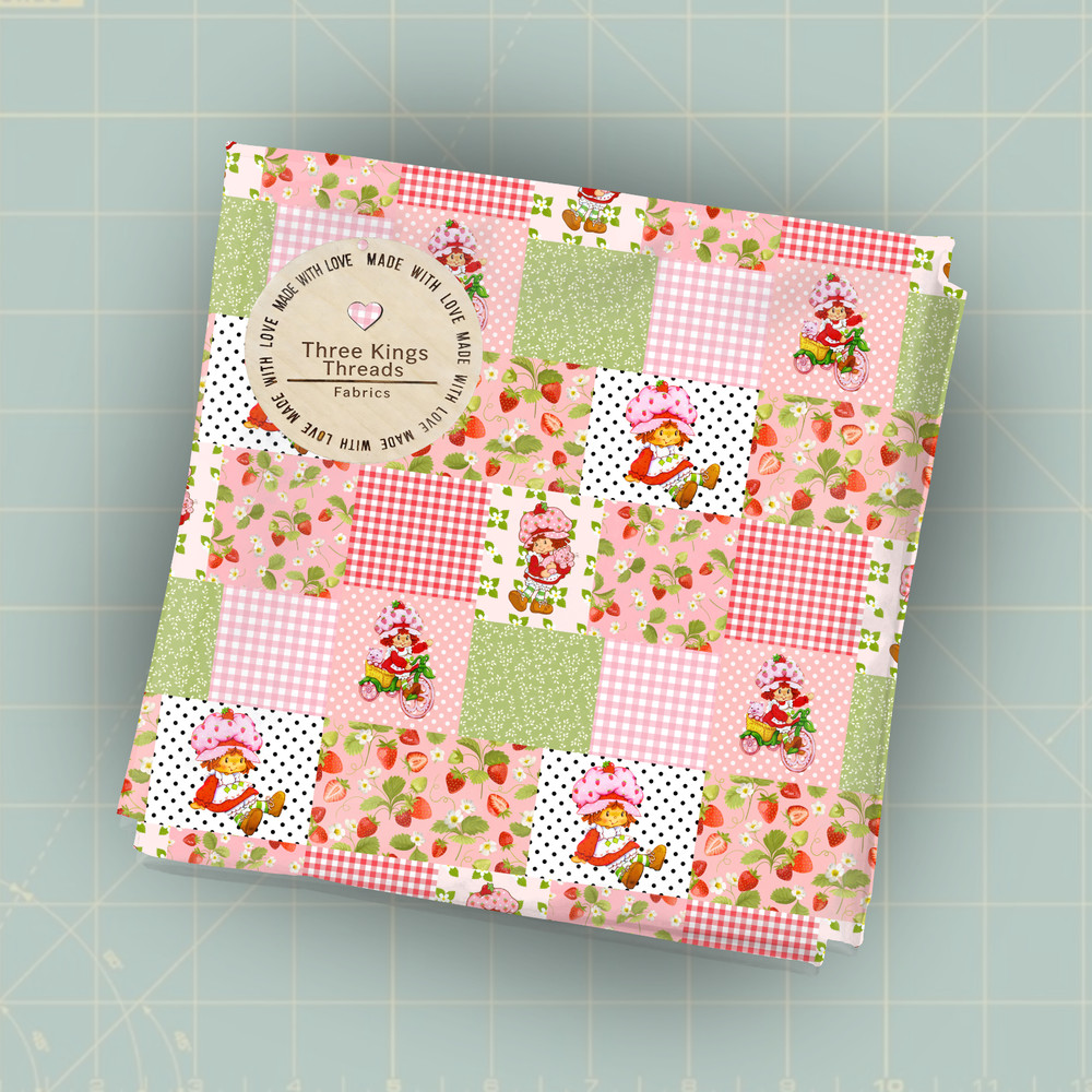 Strawberry Shortcake Patchwork DBP 1 Yard Fabric Seamless Design Approx 59x36