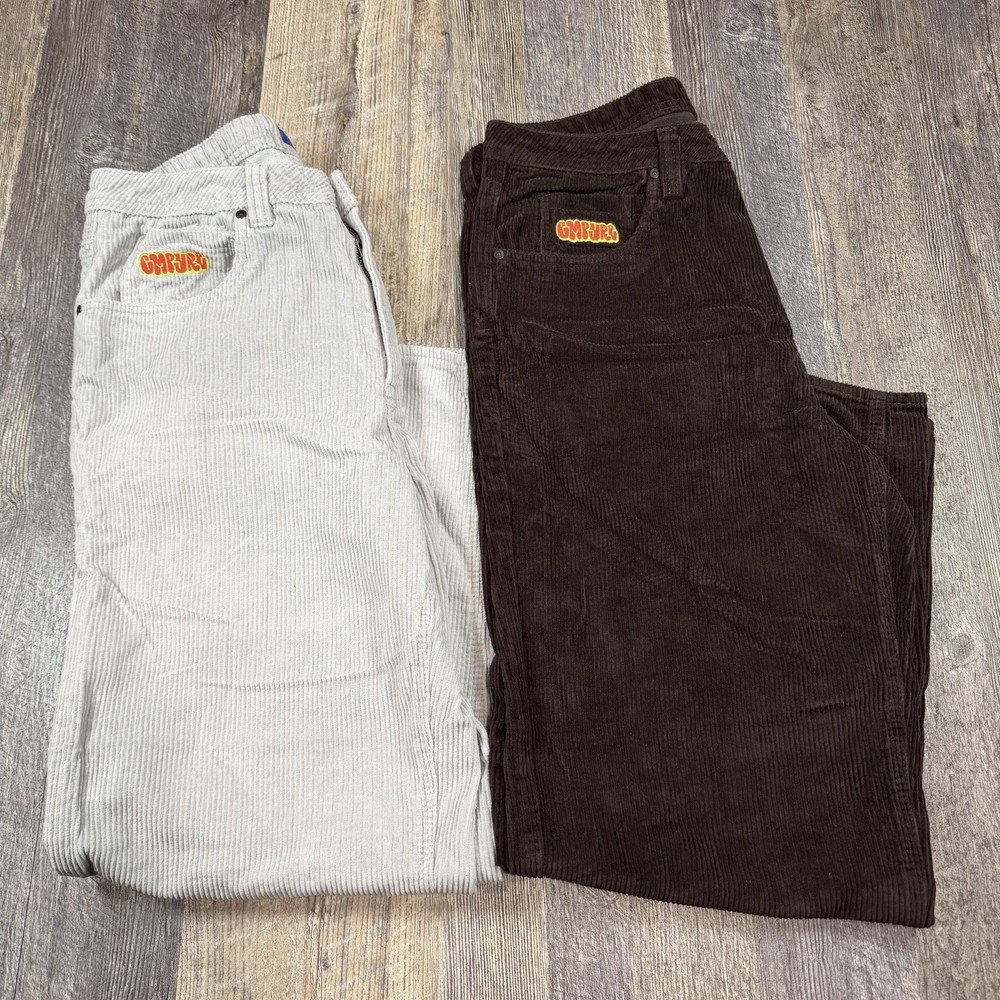 (2) Empyre Corduroy Pants Mens 32x30 Relaxed Brown / Gray Baggy Skate Streetwear