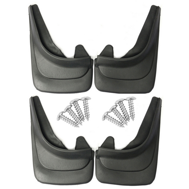 4Pcs Black ABS Plastic Car Fender Mud Flaps Mudguards Splash Guards Accessories