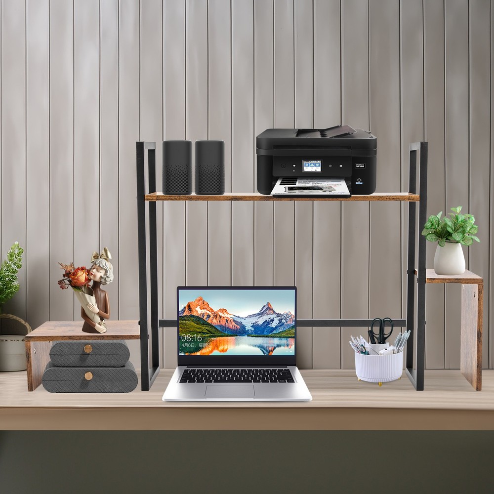 Countertop Computer Rack Desk Storage Organizer Desktop Bookshelf  Display Shelf