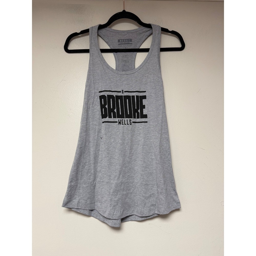 NOBULL Brooke Wells Racerback Tank Top Heather Gray Womens Small CrossFit