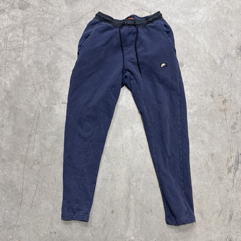 Nike Tech Fleece Pants Mens  Small Blue Joggers Sweatpants Zip Pocket Tappered
