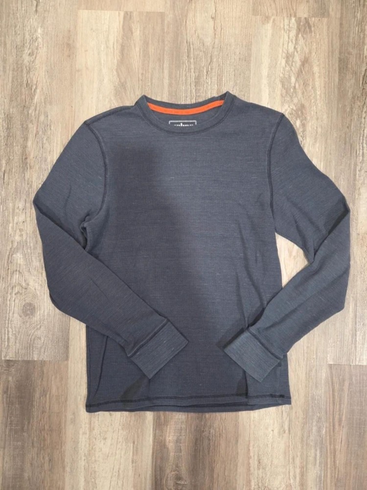 Blue/Gray Urban Pipeline Waffle Knit Long Sleeve T-Shirt Men's M