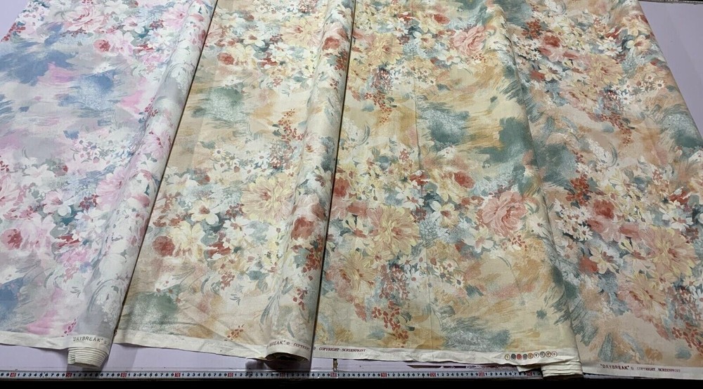 Abstract Floral Cotton Upholstery Fabric in Daybreak Design 120cm Wide BMP3-image