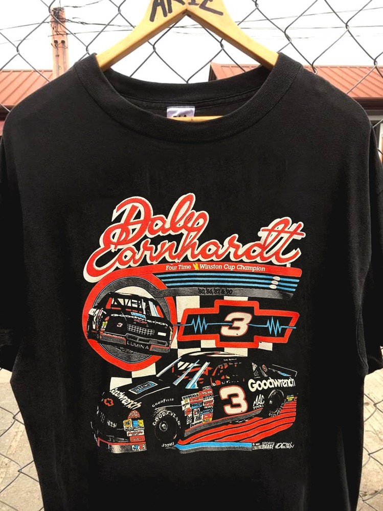 Dale Earnhardt Nascar vintage unisex black short sleeve t-shirt QT7206