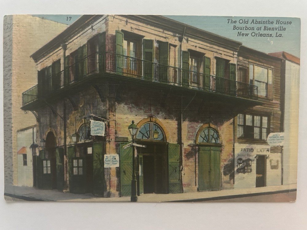 New Orleans LA-Louisiana, Old Absinthe House, Antique, Vintage Postcard Bourbon-image