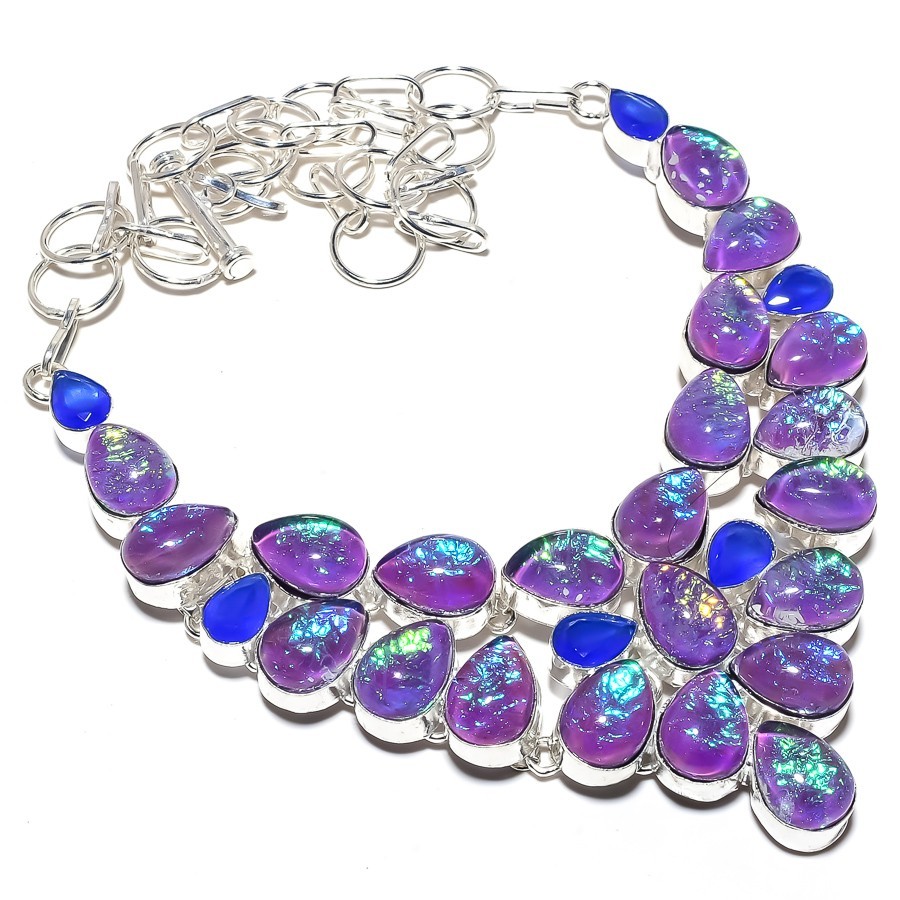 Triplet Fire Opal, Onyx Gemstone 925 Sterling Silver Jewelry Necklace 18