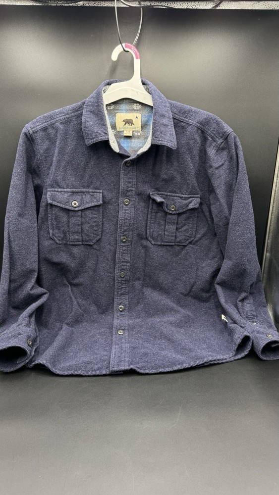 Dakota Grizzly Men’s Flannel Shirt Large Blue 100% Cotton Button Up