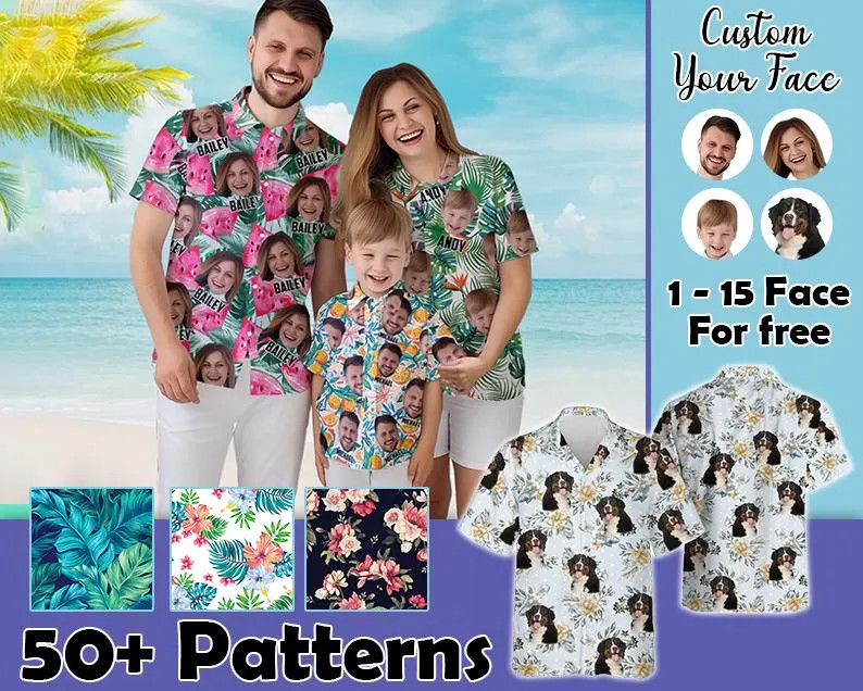Personalized Photo Face Hawaiian Shirt Custom Funny Aloha Gift
