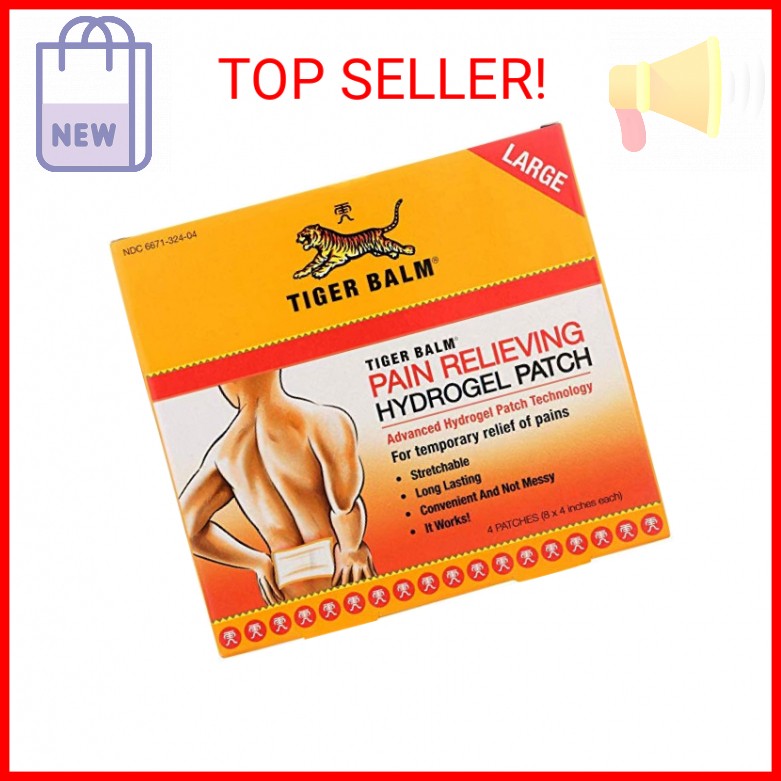 Tiger Balm Pain Relieving Patch Large , 4 Count