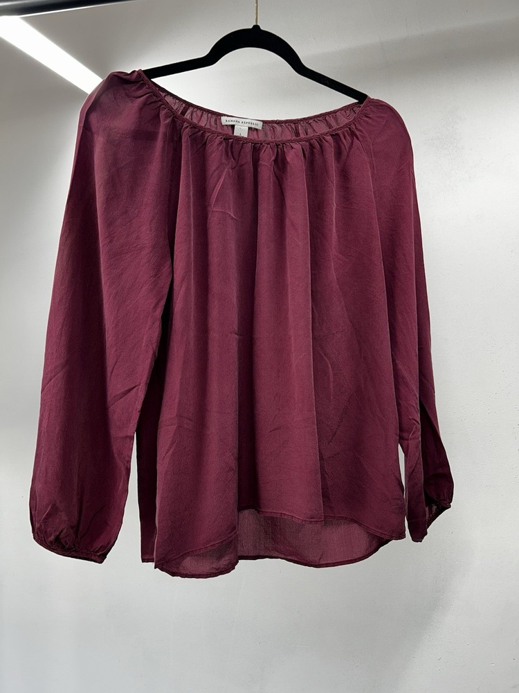 VTG Banana  Republic peasant blouse 100% Silk Size L