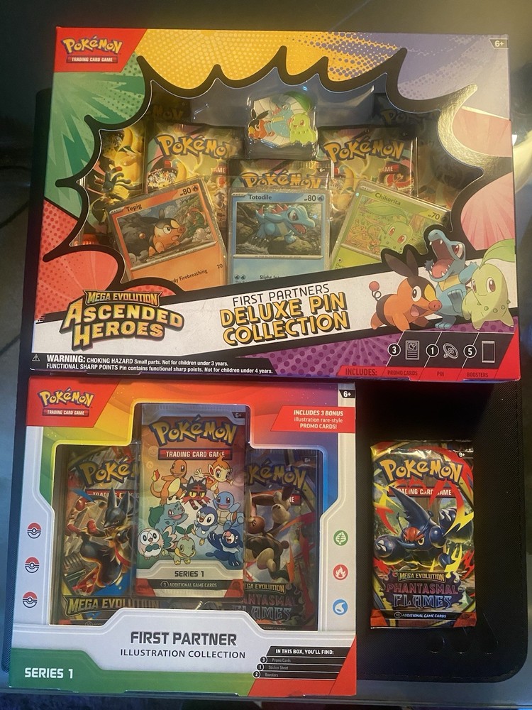 Pokemon Ascended Heroes First Partner Deluxe Pin Collection w/ First Partner Box