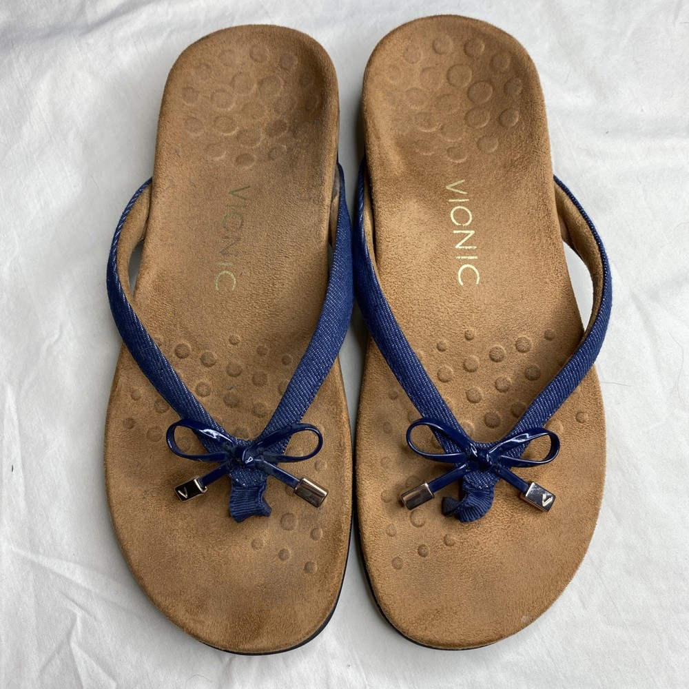 Vionic Bella II Sandals with Orthaheel Arch Support in Denim Blue