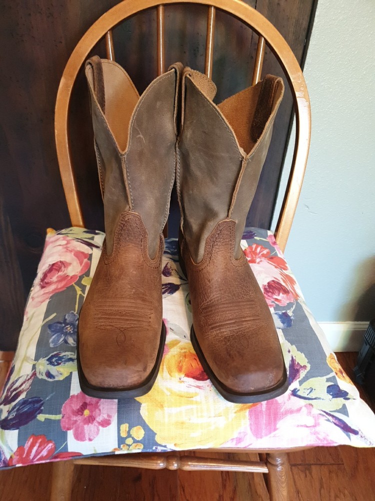 Ariat Rambler Mens Brown Leather Cowboy Work Boots Size 10 D